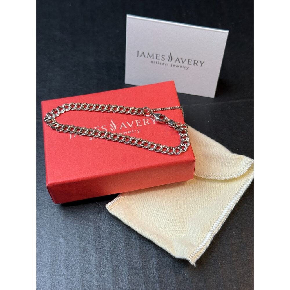 James Avery Light Double Curb Charm Bracelet Size 6.5" Medium